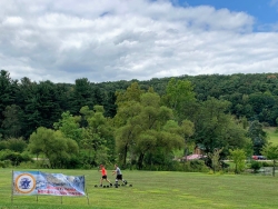 rollerskiing on the grass