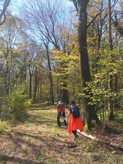 Trail work volunteers Volunteers at work